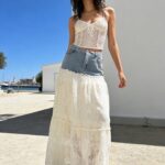 Lace Jean Skirt