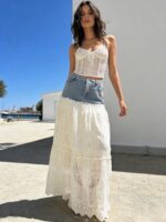 Lace Jean Skirt